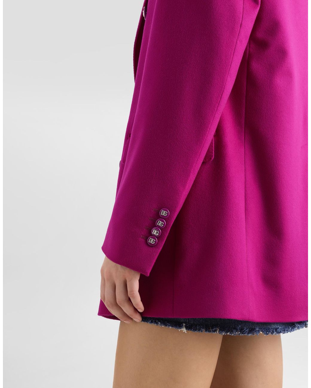 Dolce & Gabbana Pink Oversize Double-Breasted Cashmere Jacket