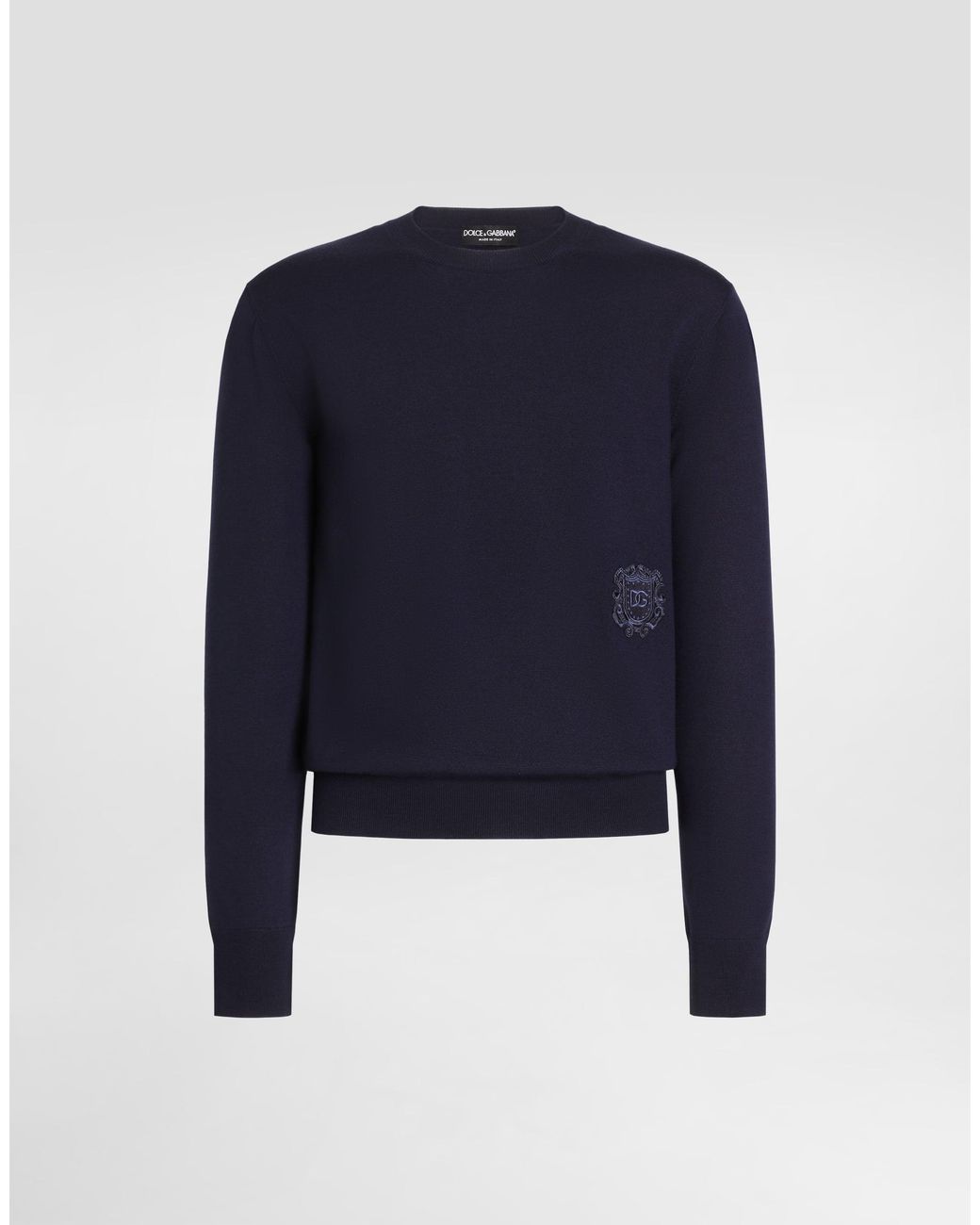 Dolce & Gabbana Blue Virgin Wool Pullover for men