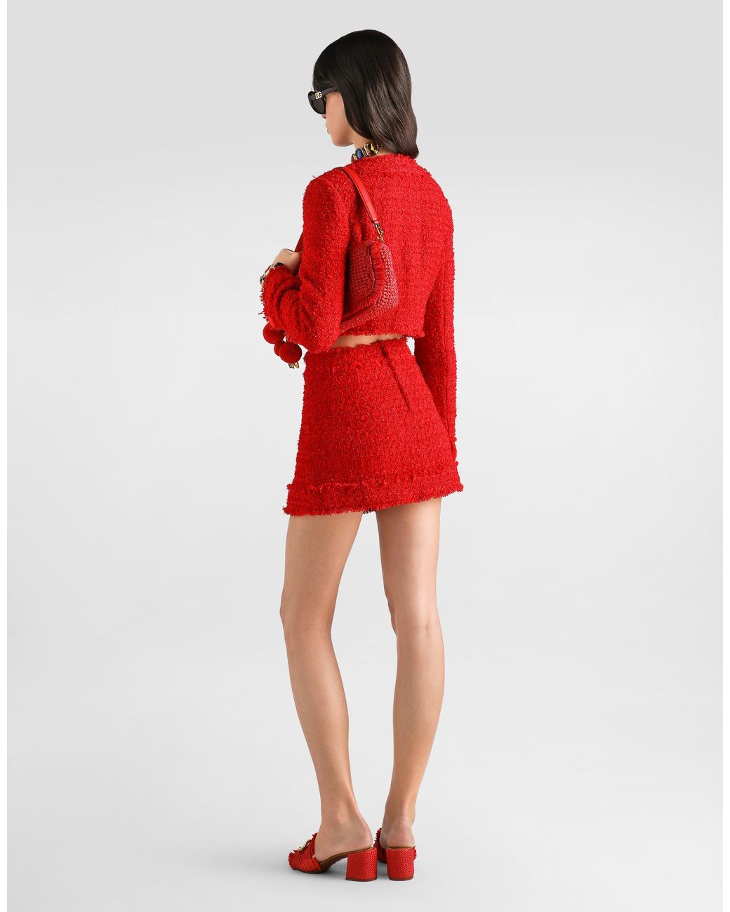 Dolce & Gabbana Red Rachel Tweed Miniskirt