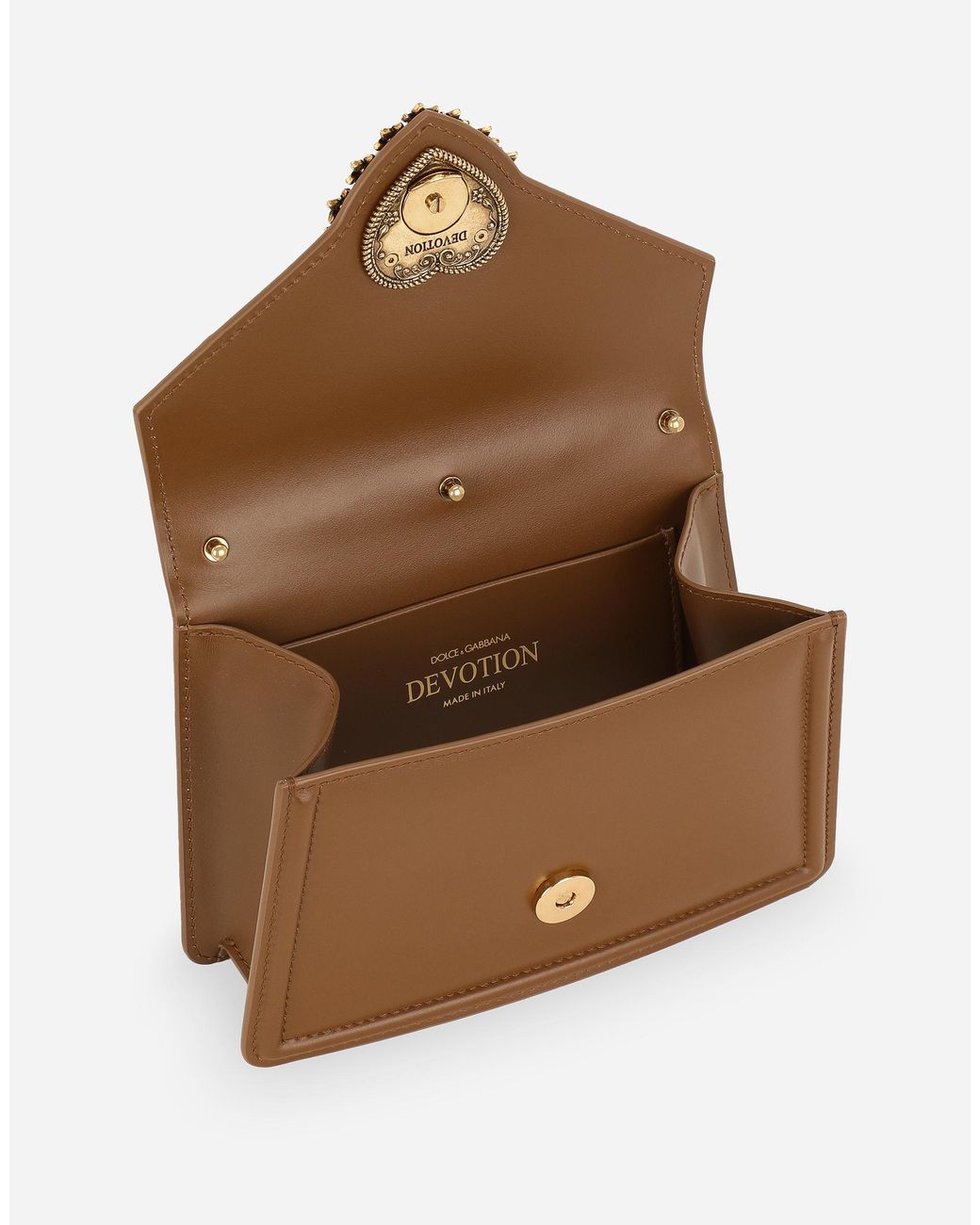 Dolce & Gabbana Natural Small Devotion Top-Handle Bag