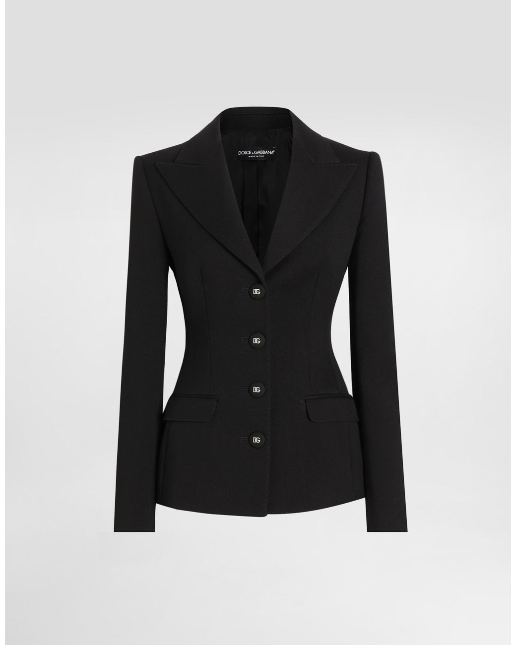 Dolce & Gabbana Black Single-Breasted Wool Dolce Jacket