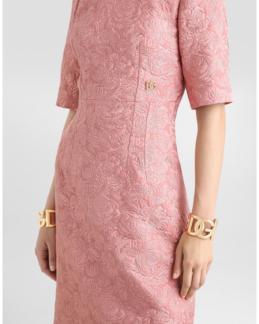 Dolce & Gabbana Pink Fit-And-Flare Midi Dress