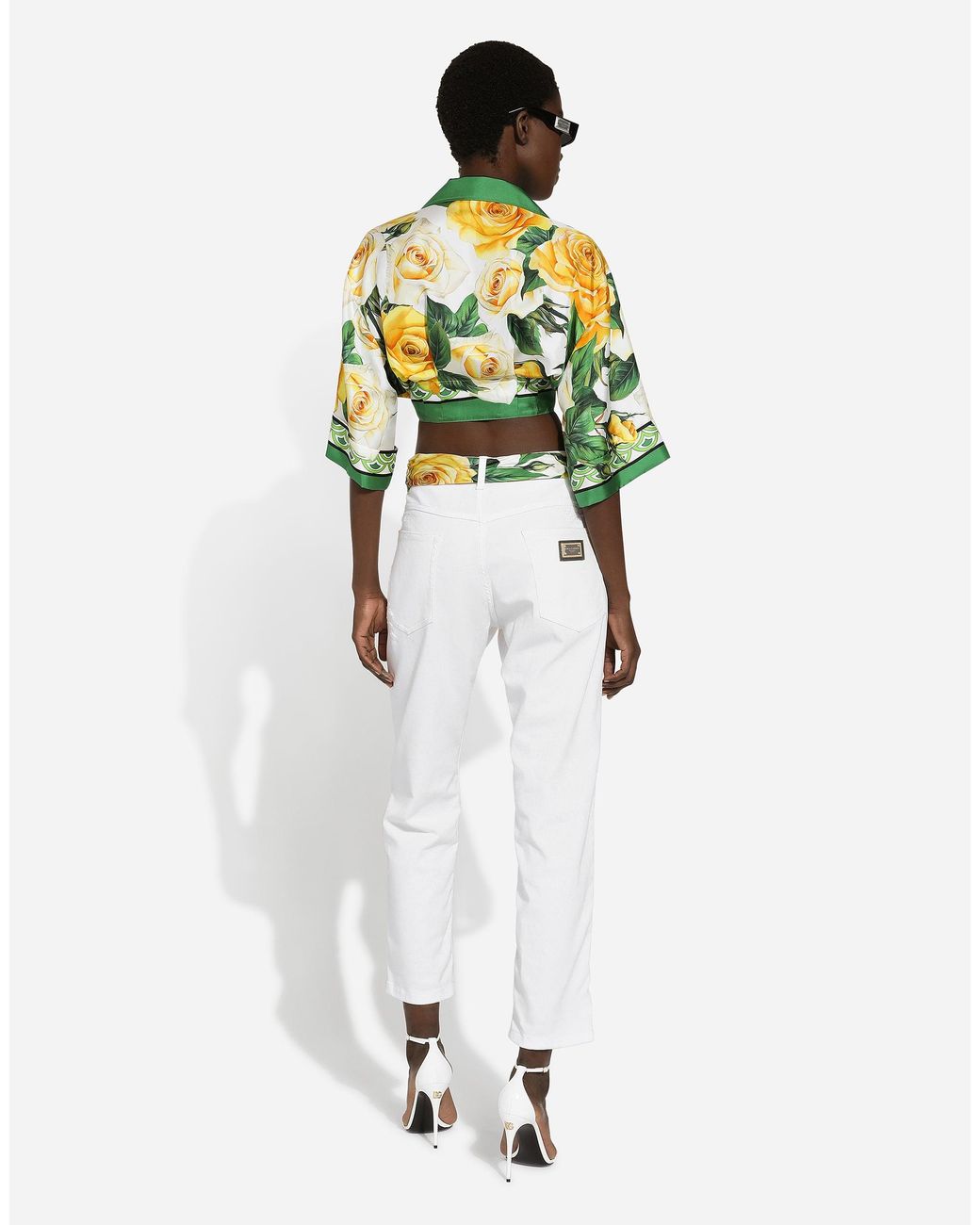 Dolce & Gabbana White Cotton Denim Jeans With Rips