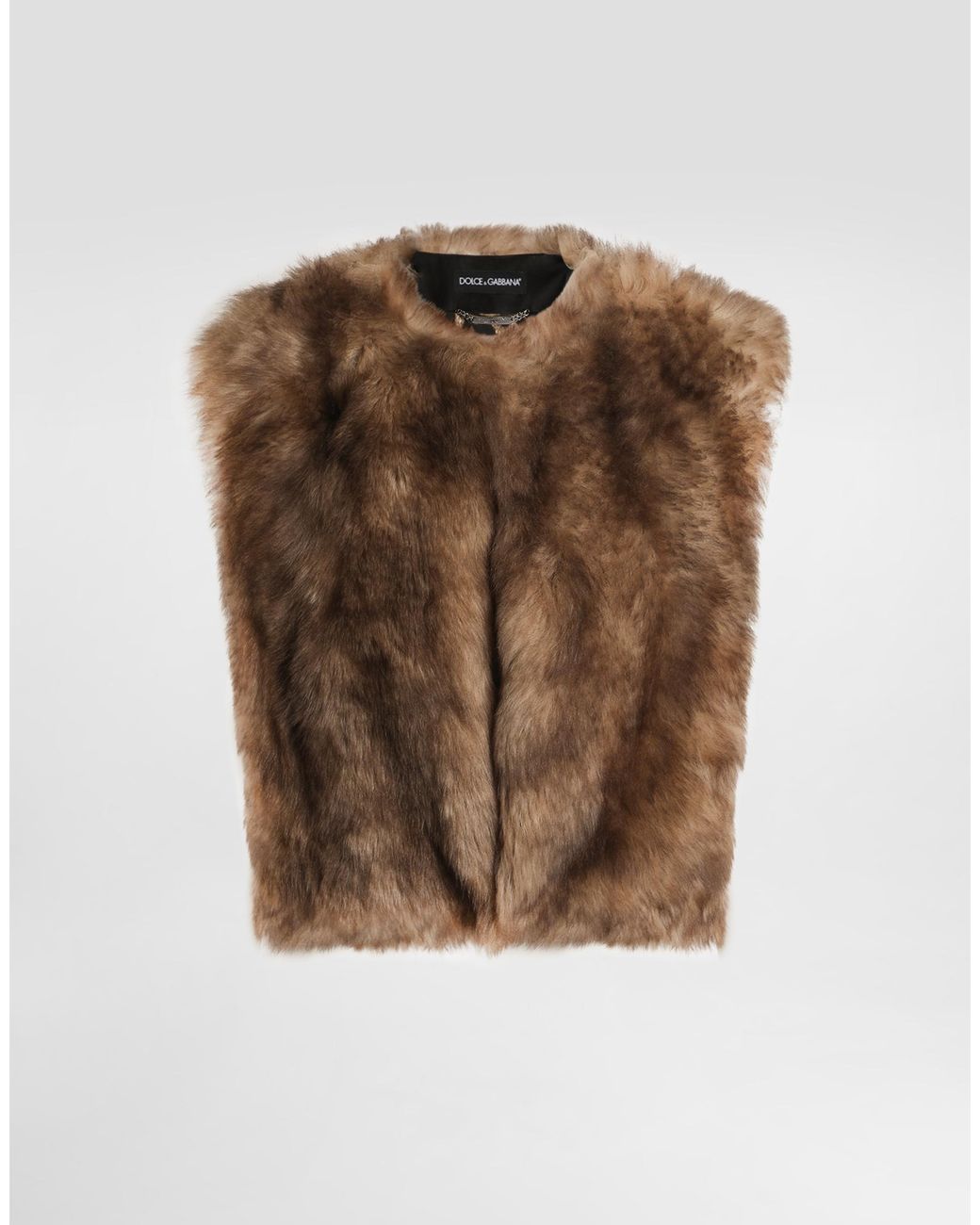 Dolce & Gabbana Brown Fur Vest