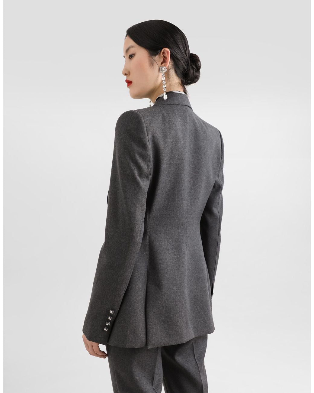 Dolce & Gabbana Black Single-Breasted Woolen Turlington Blazer
