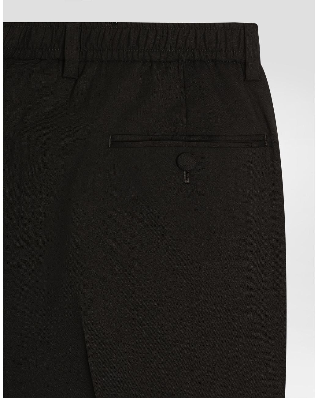 Dolce & Gabbana Black Stretch Wool Canvas Trousers for men