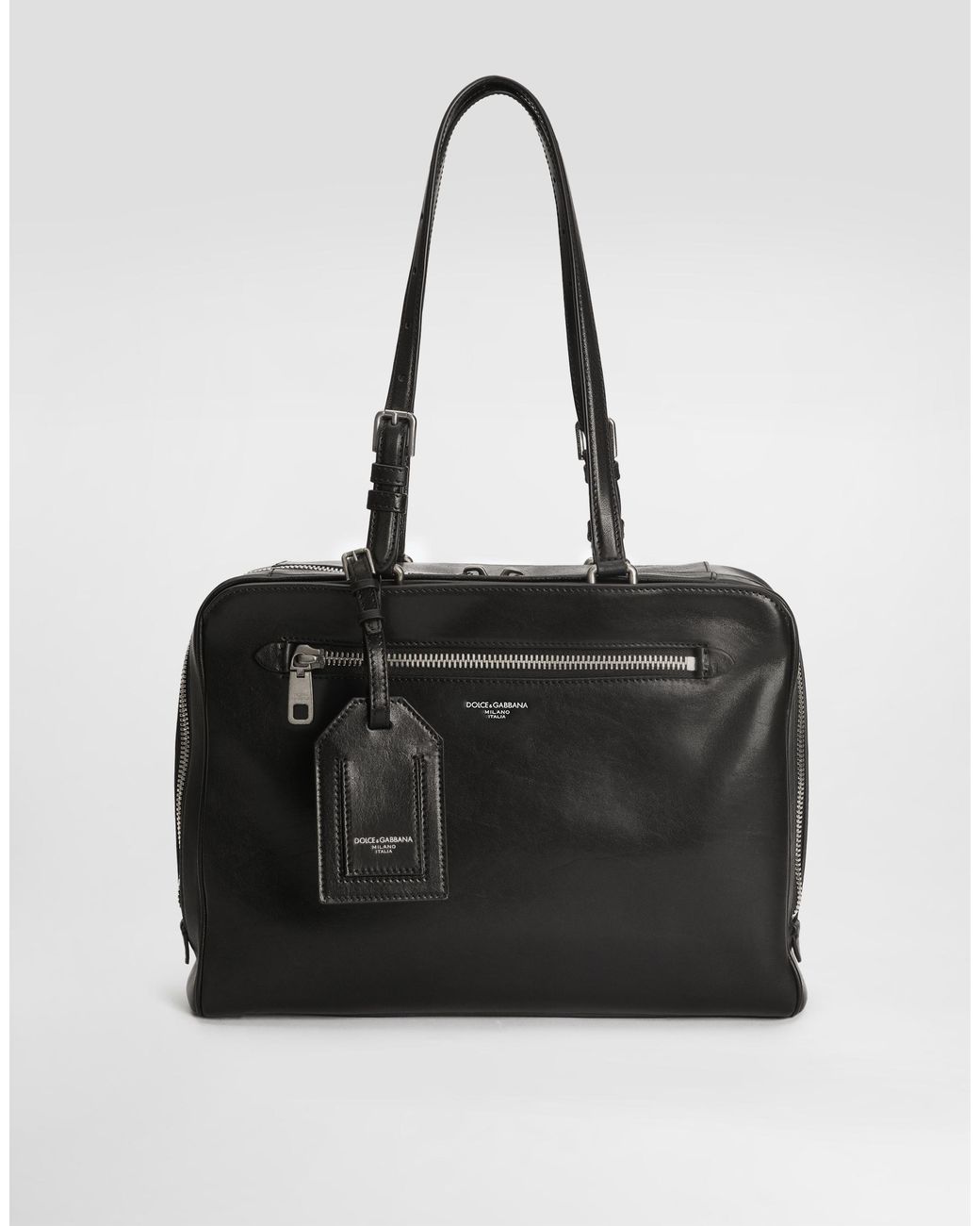 Dolce & Gabbana Black Ellis Calfskin Briefcase for men
