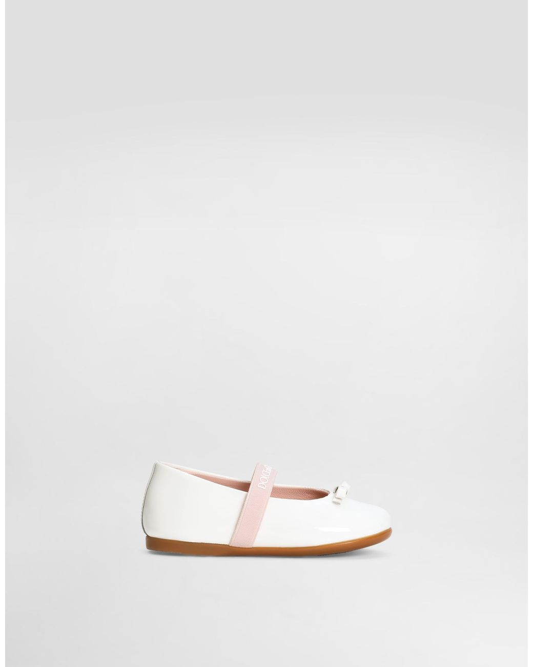 Dolce & Gabbana White Patent Leather Ballet Flats