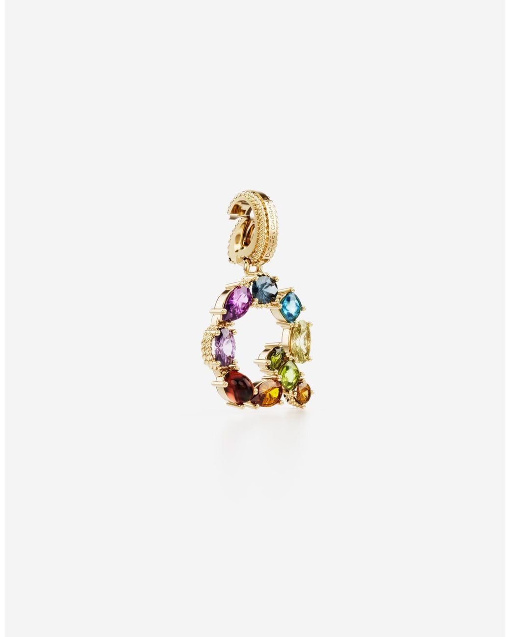 Dolce & Gabbana White Charm Q Lettering 18-Carat And Multicolored Gems