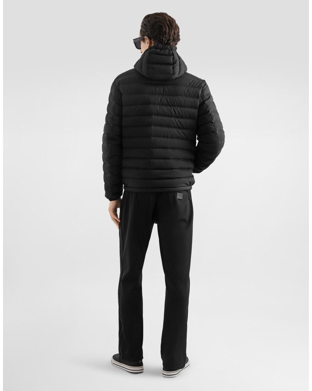Dolce & Gabbana Black Hooded Padded Jacket for men