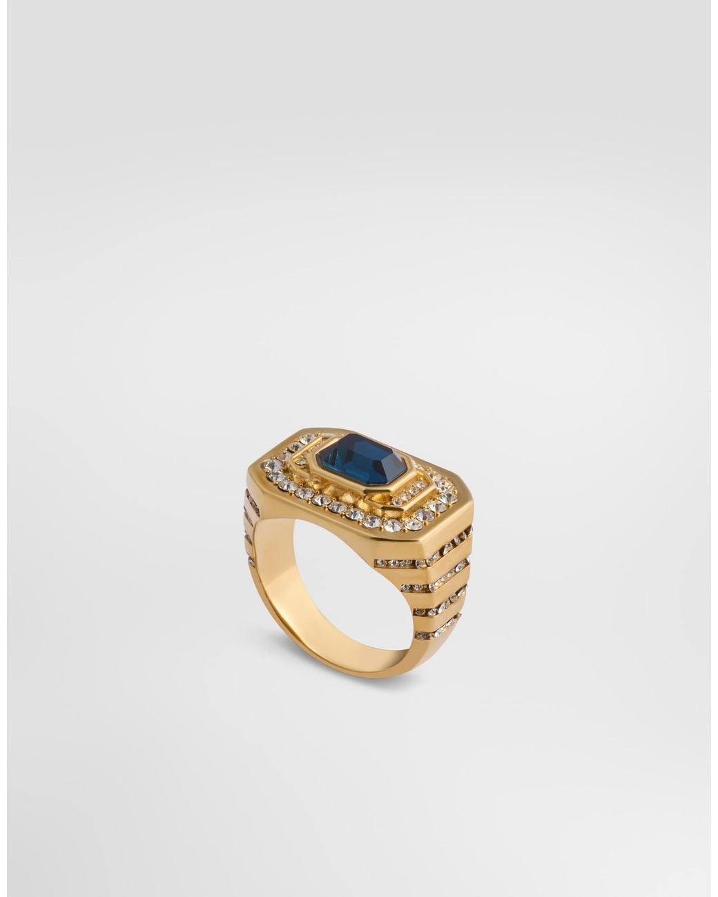 Dolce & Gabbana White Rhinestone Ring for men