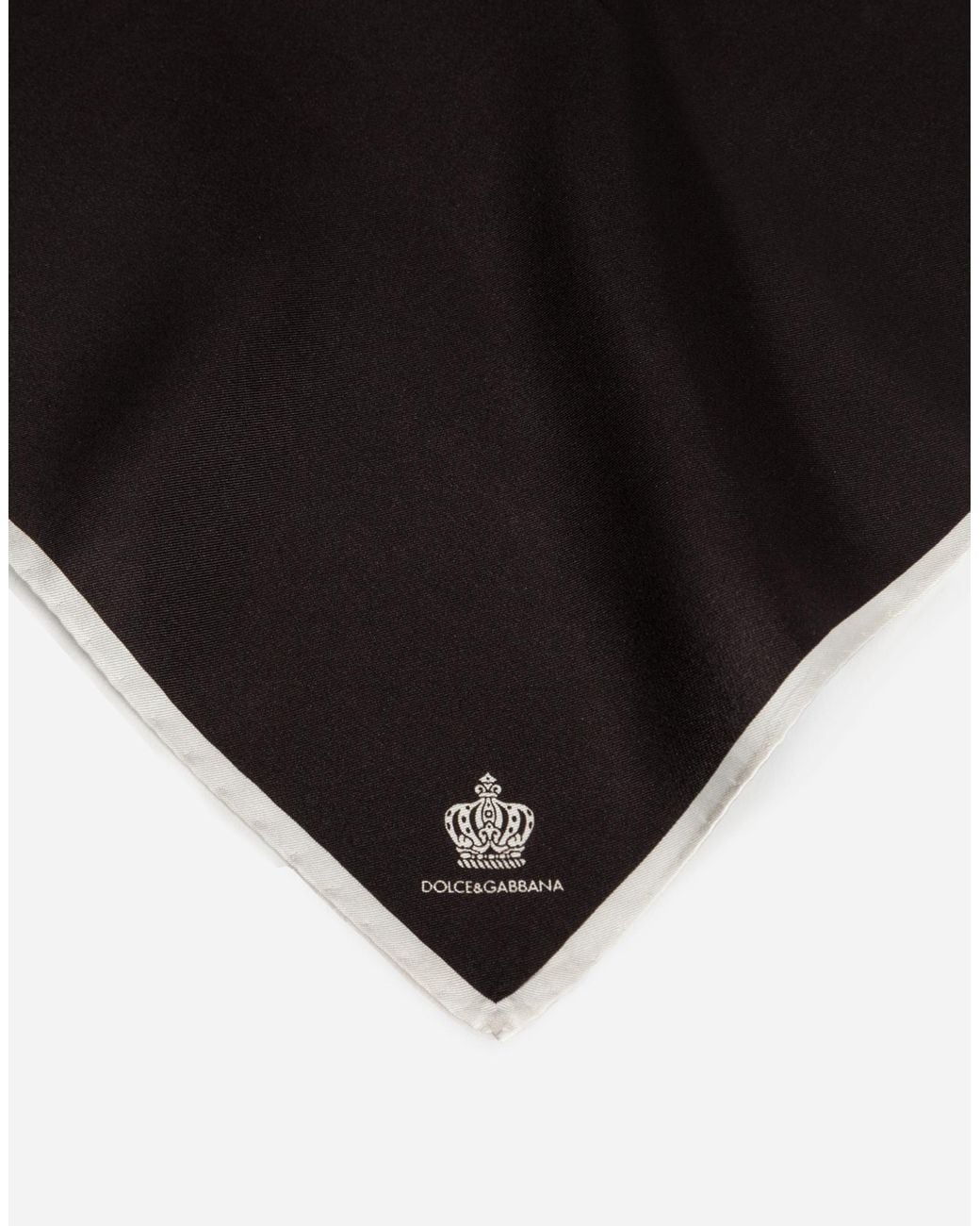 Dolce & Gabbana Black Silk Pocket Square for men