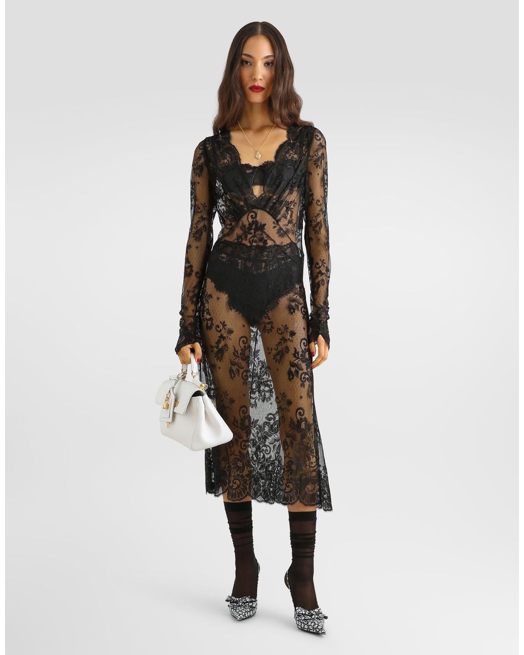 Dolce & Gabbana Black Chantilly Lace Dress