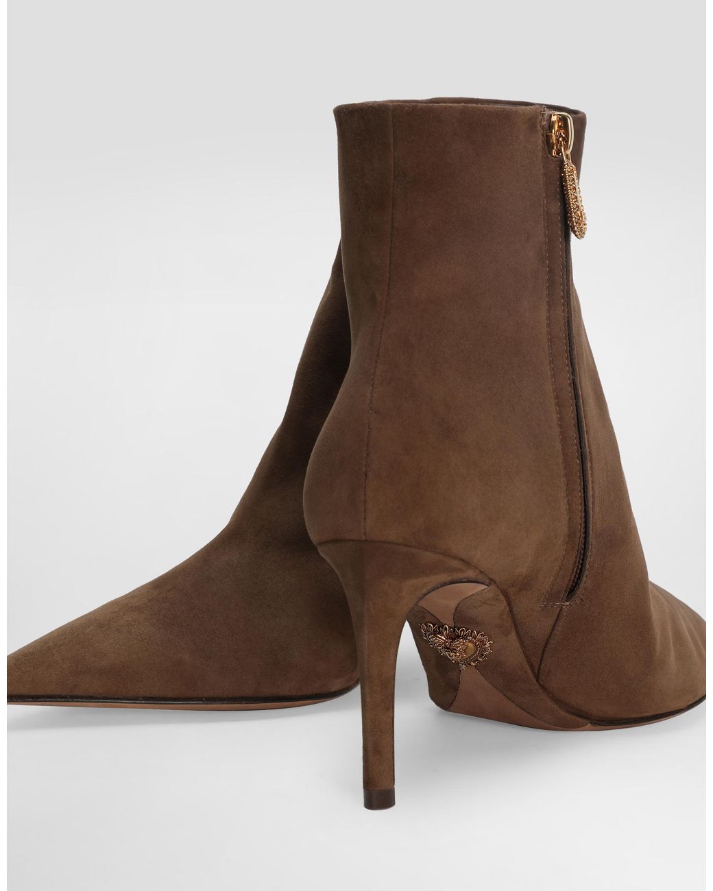Dolce & Gabbana Brown Devotion Suede Ankle Boots