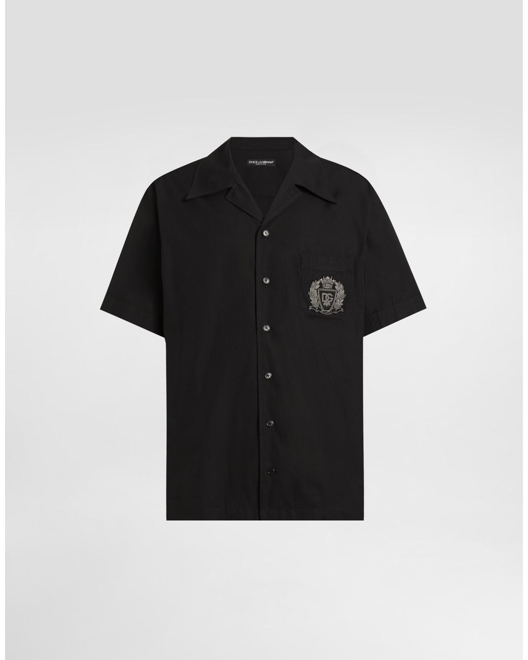 Dolce & Gabbana Black Hawaii Cotton Shirt for men