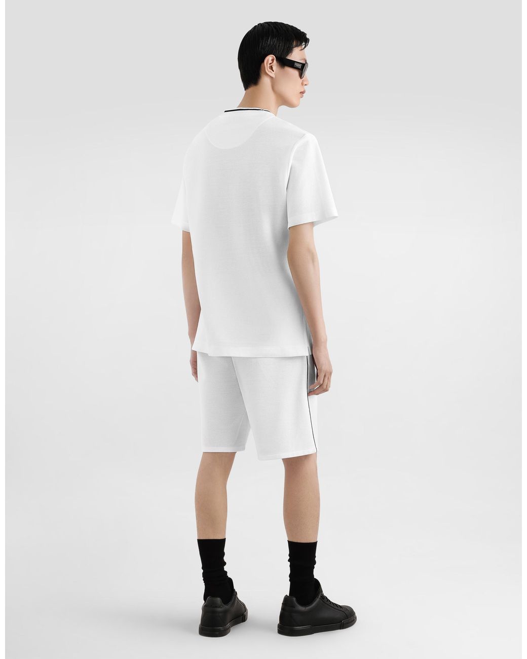 Dolce & Gabbana White Cotton Piqué T-Shirt for men