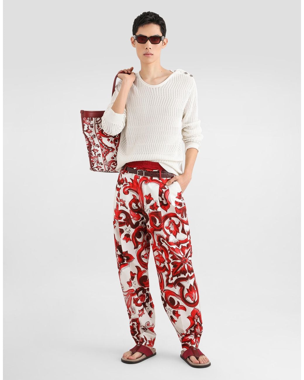 Dolce & Gabbana White Girocollo Con Botton for men
