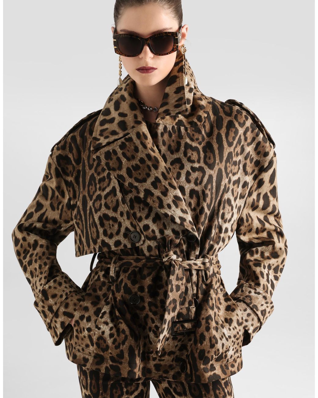 Dolce & Gabbana Multicolor Leo- Cotton Drill Jacket