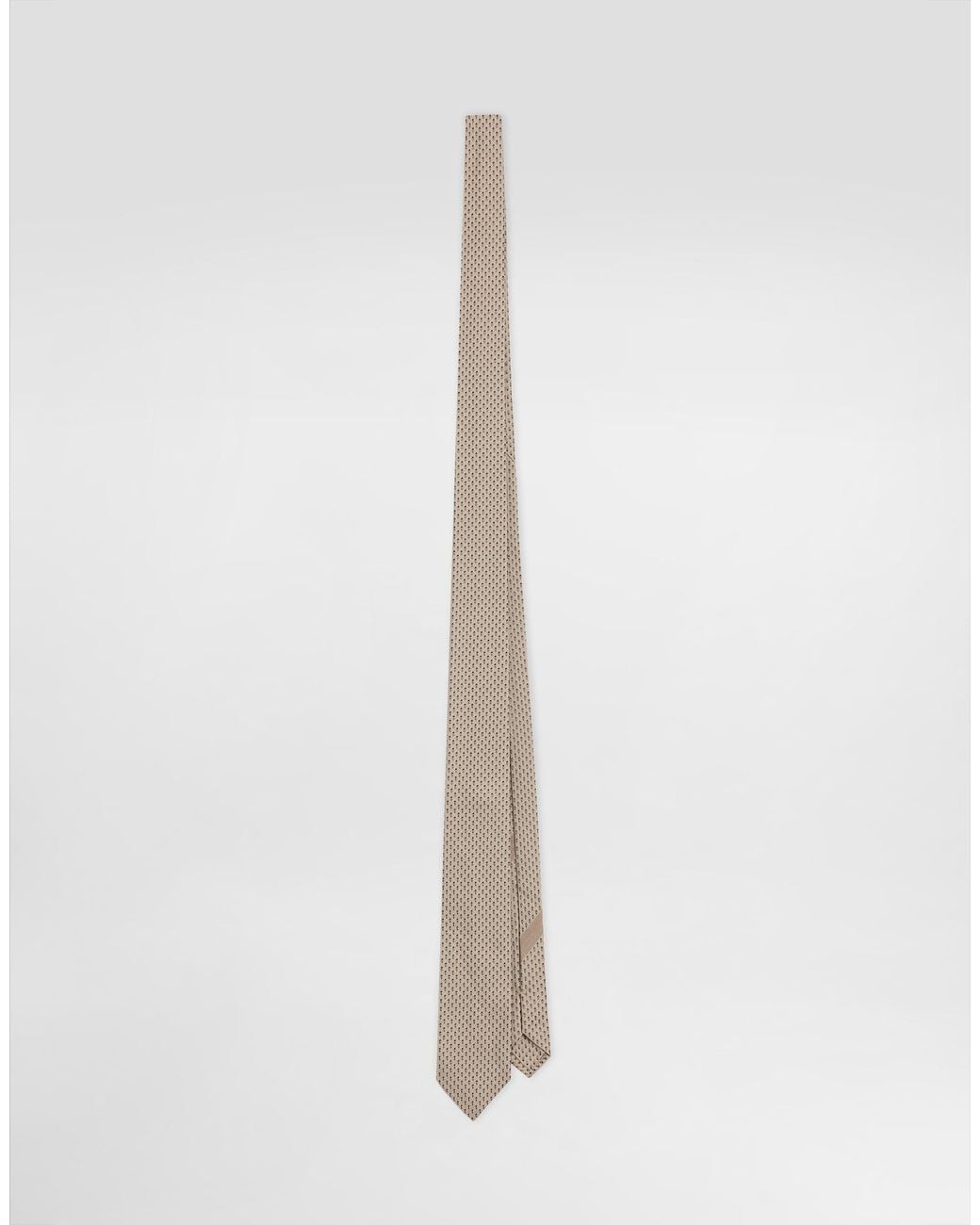 Dolce & Gabbana White Micro-Design Jacquard Martini Tie for men
