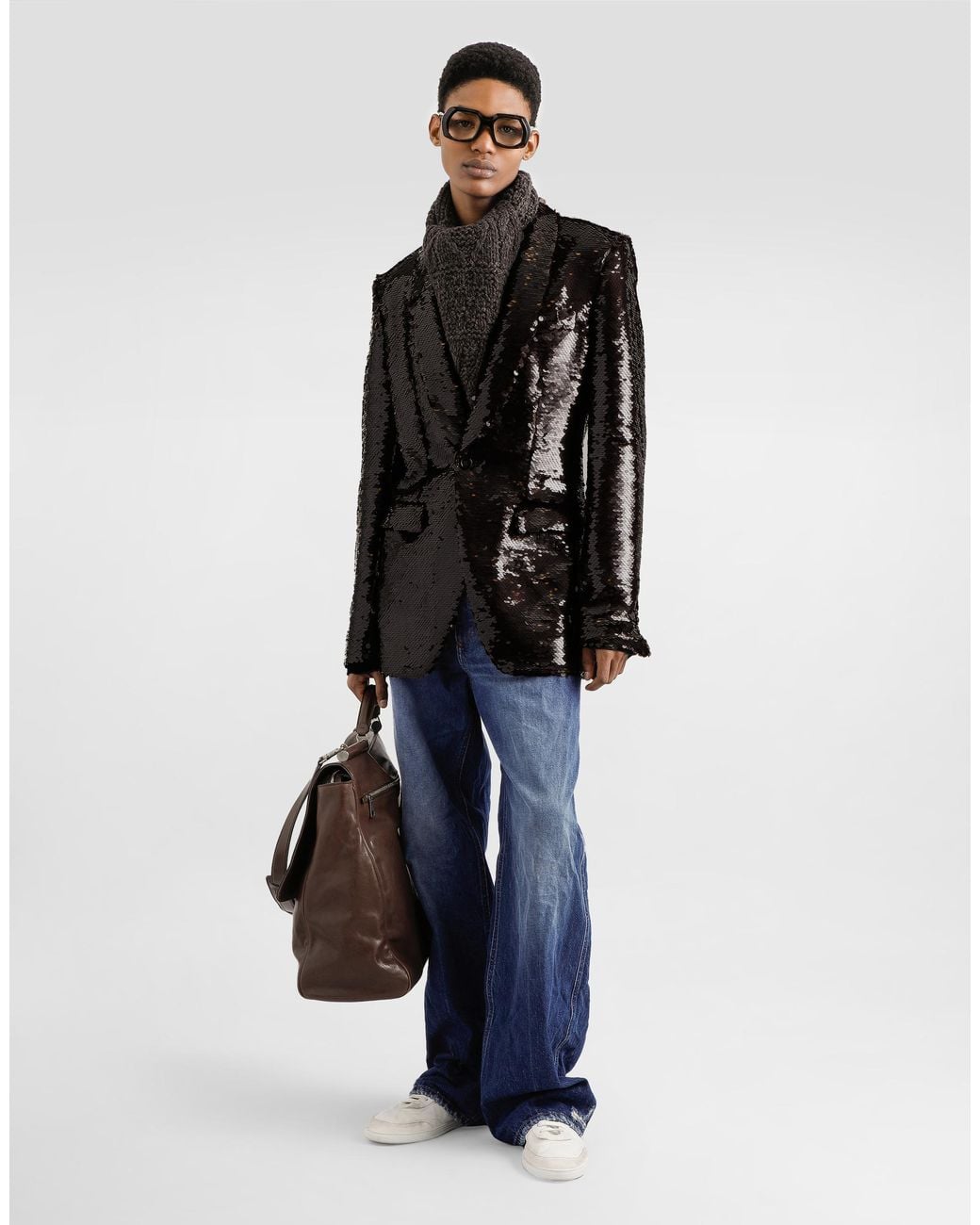 Dolce & Gabbana Black Silk And Cotton Pullover for men