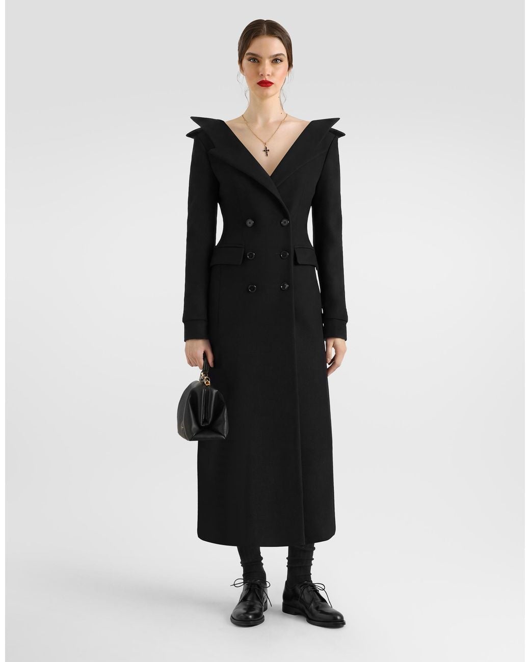 Dolce & Gabbana Black Wool Coat