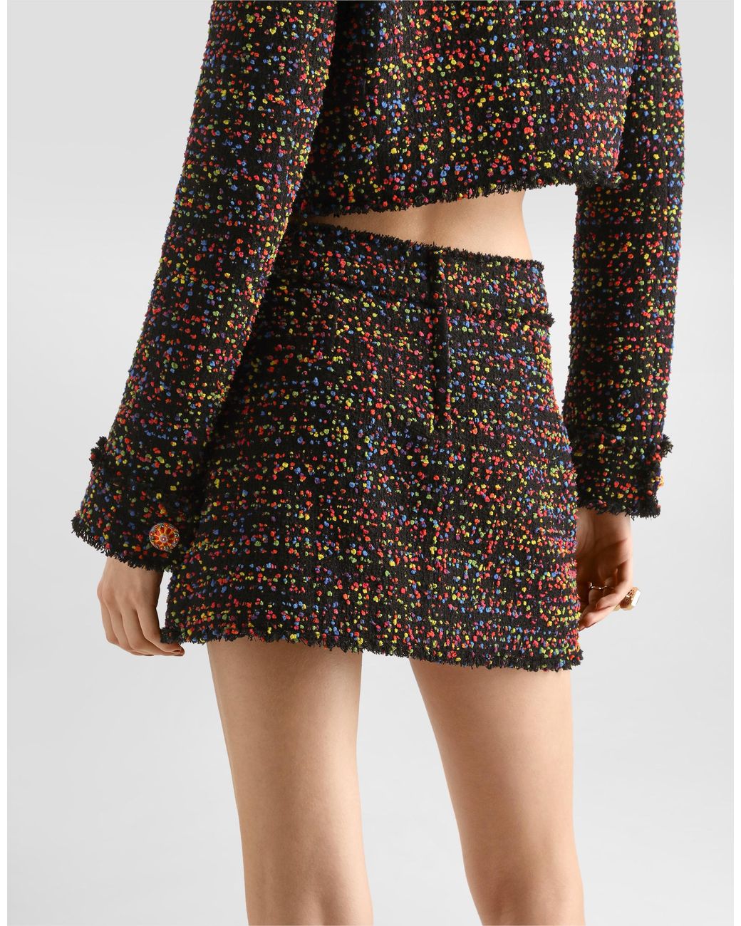 Dolce & Gabbana Black Tweed Miniskirt