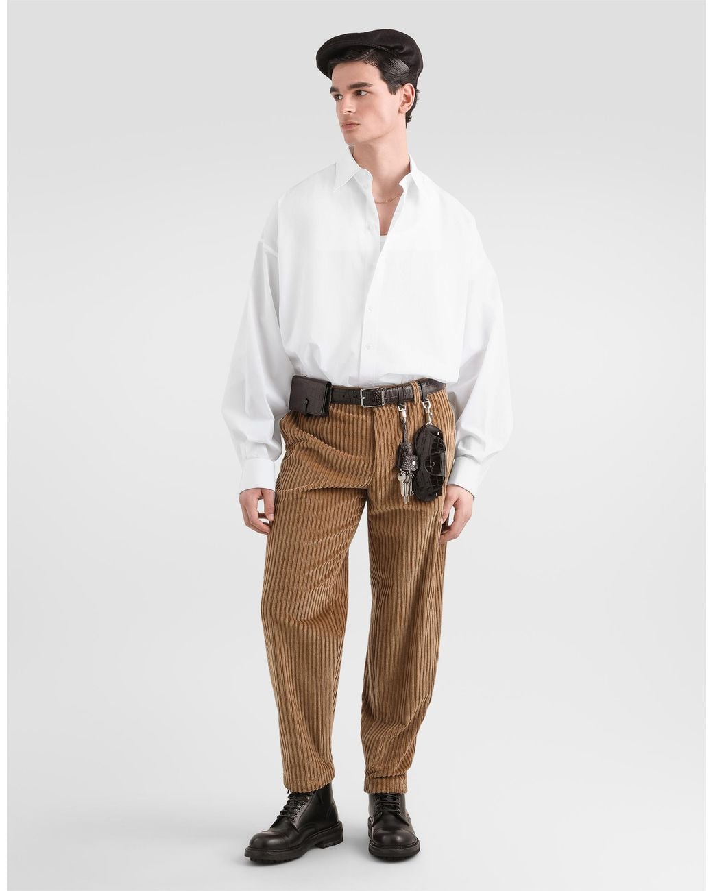 Dolce & Gabbana Natural Corduroy Trousers for men