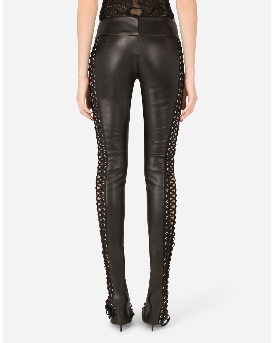 Dolce \u0026 Gabbana Faux Leather Pants With 