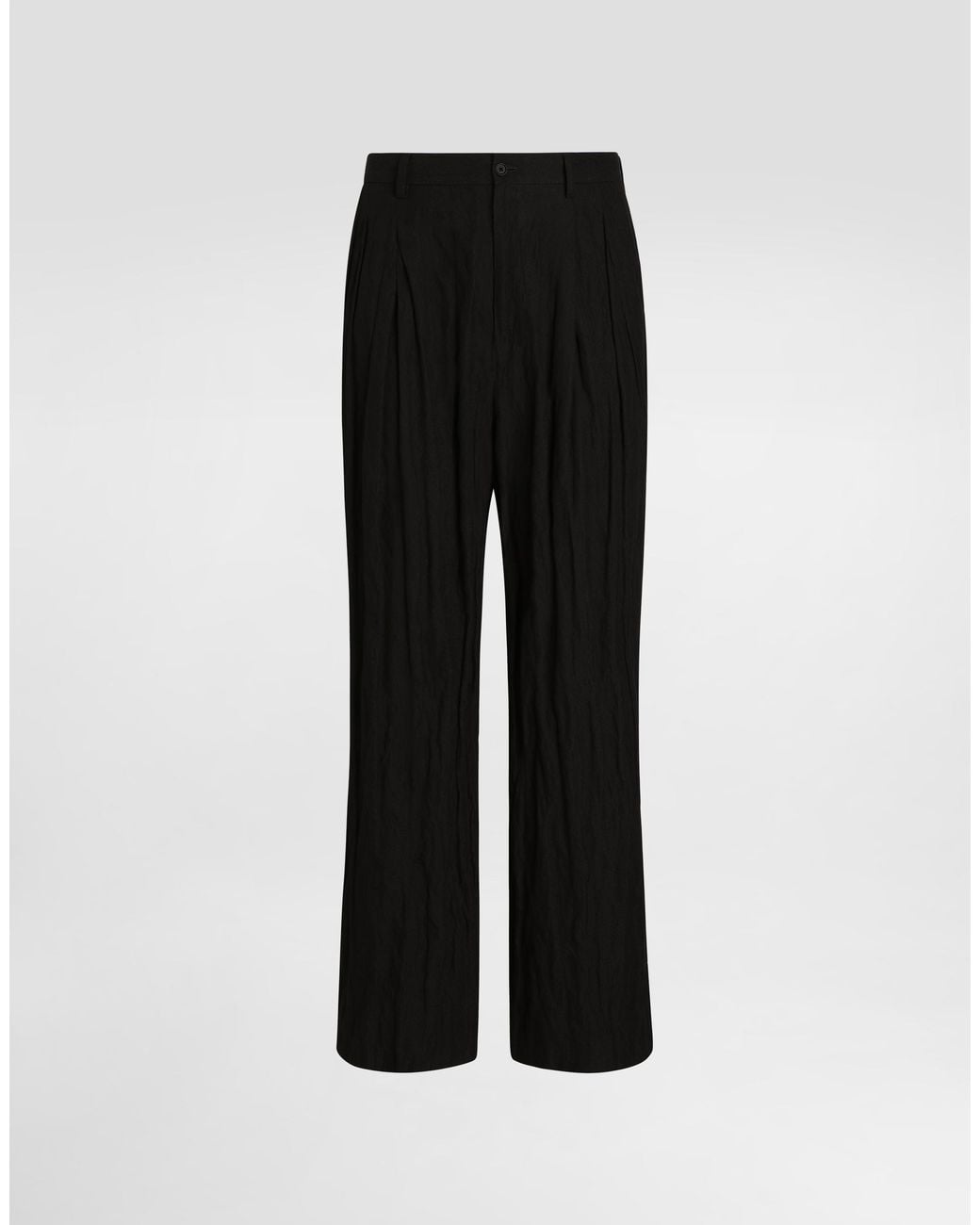 Dolce & Gabbana Black Cotton Trousers for men