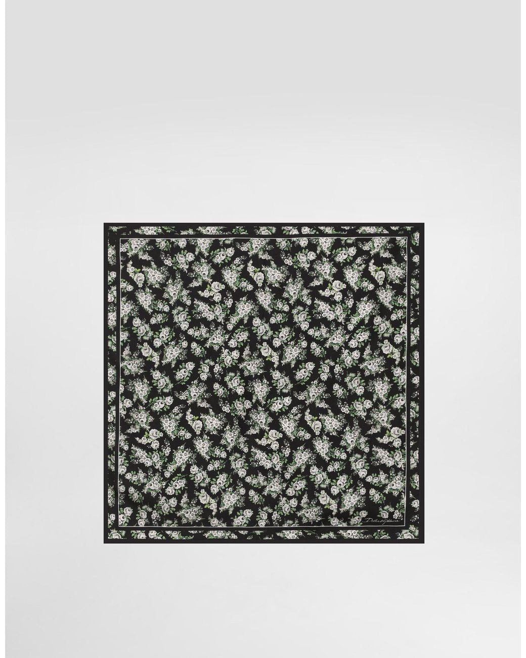 Dolce & Gabbana 50X50 Small Flower Bouquet-Print Silk Twill Scarf in ...