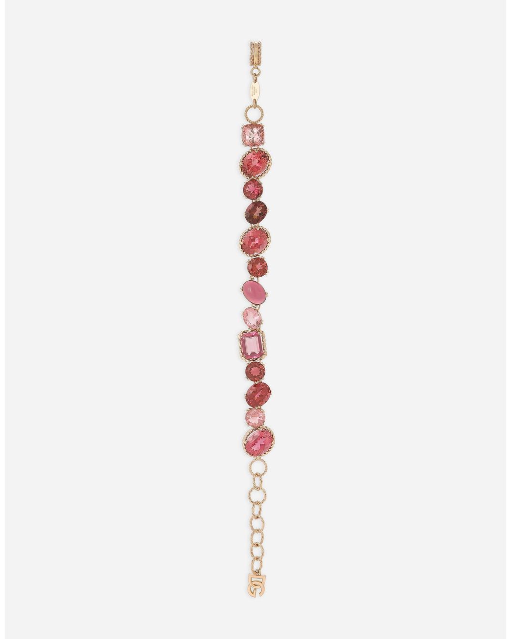 Dolce & Gabbana White Monochrome Bracelet 18 Carat And Tourmalines