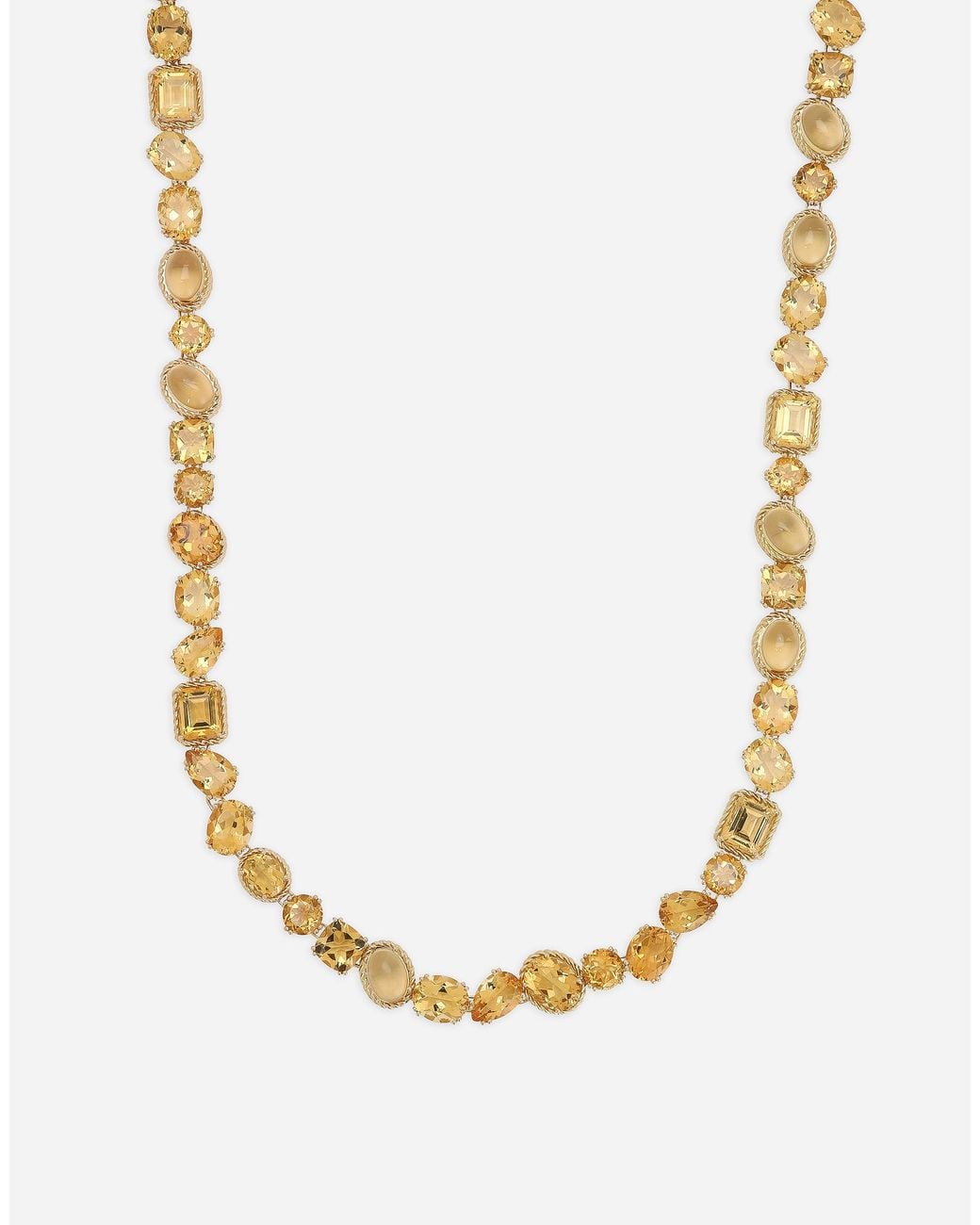 Dolce & Gabbana White Monochrome Sautoir 18-Carat And Citrines