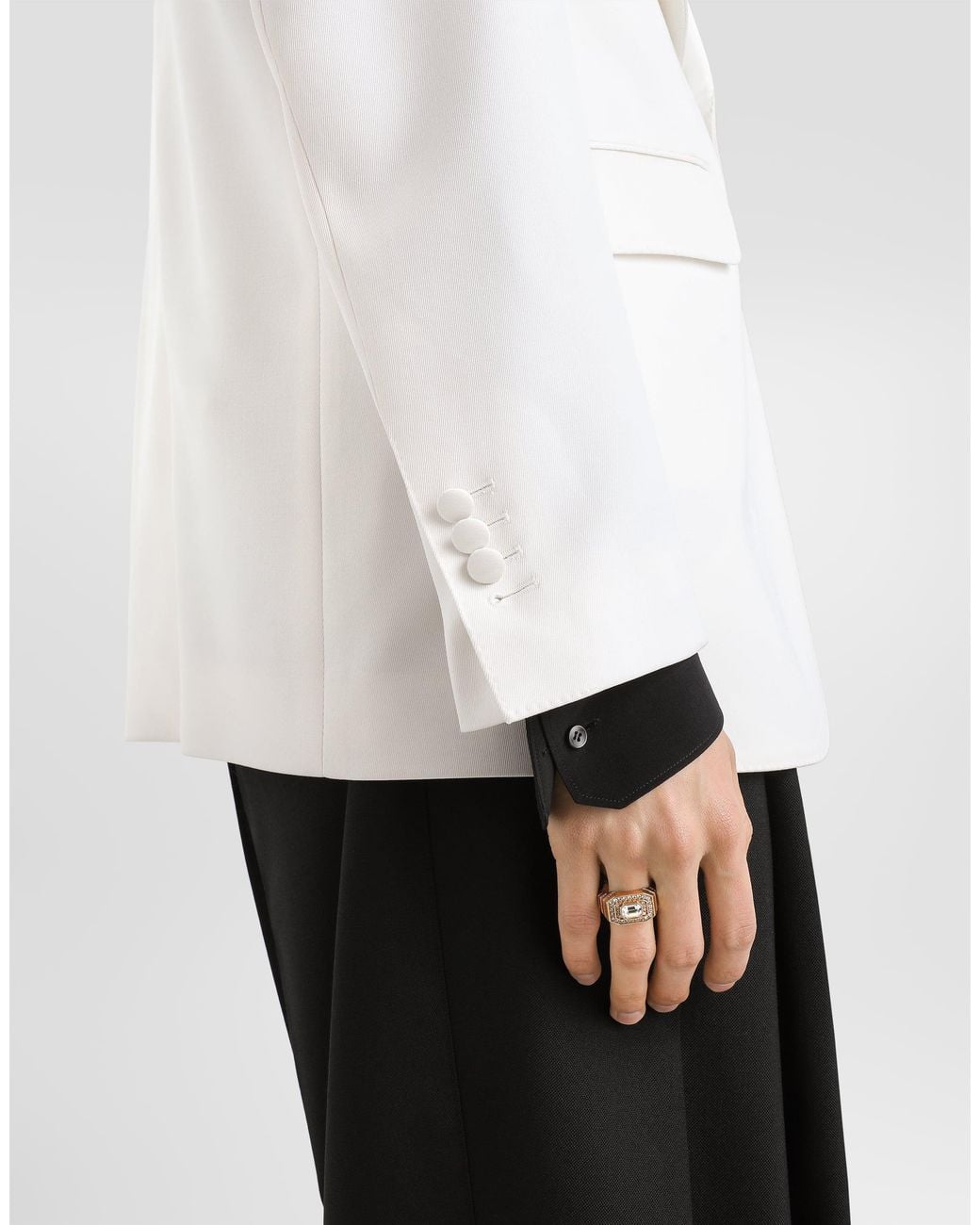 Dolce & Gabbana White Sicilia Single-Breasted Wool Jacket for men