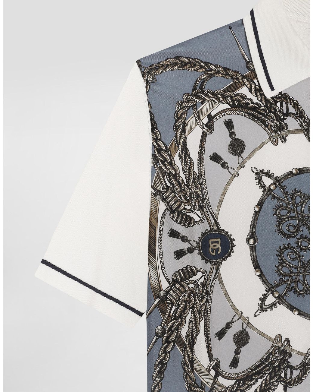 Dolce & Gabbana White Silk And Cotton Shirt With Twill for men