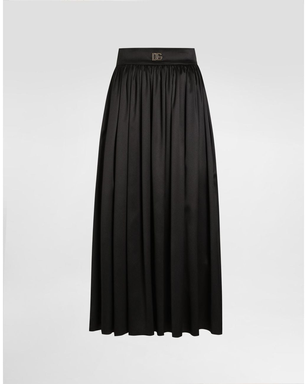 Dolce & Gabbana Black Skirt With Metal Logo