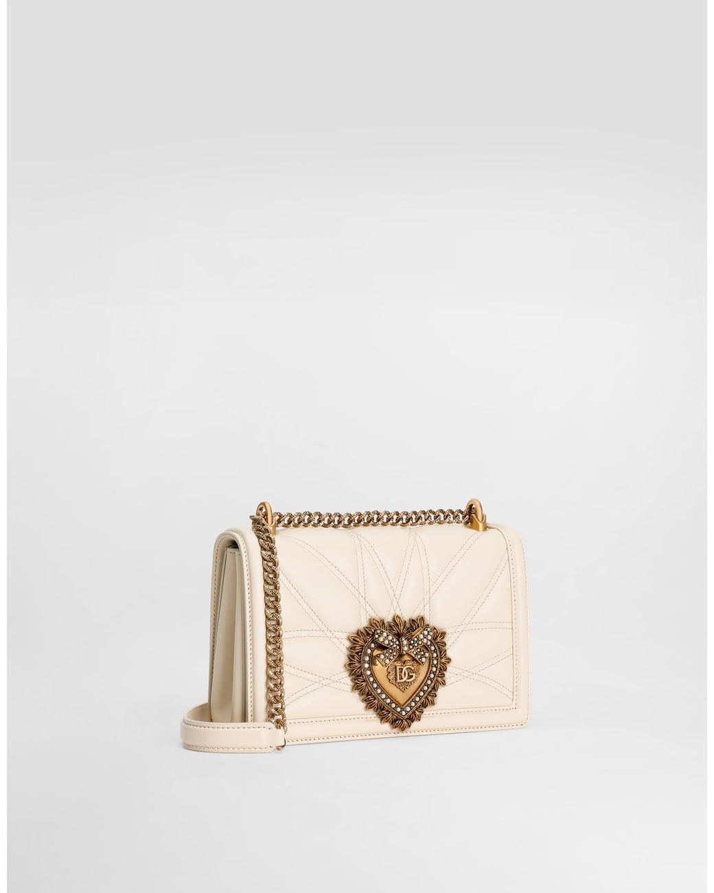 Dolce & Gabbana Natural Medium Devotion Shoulder Bag
