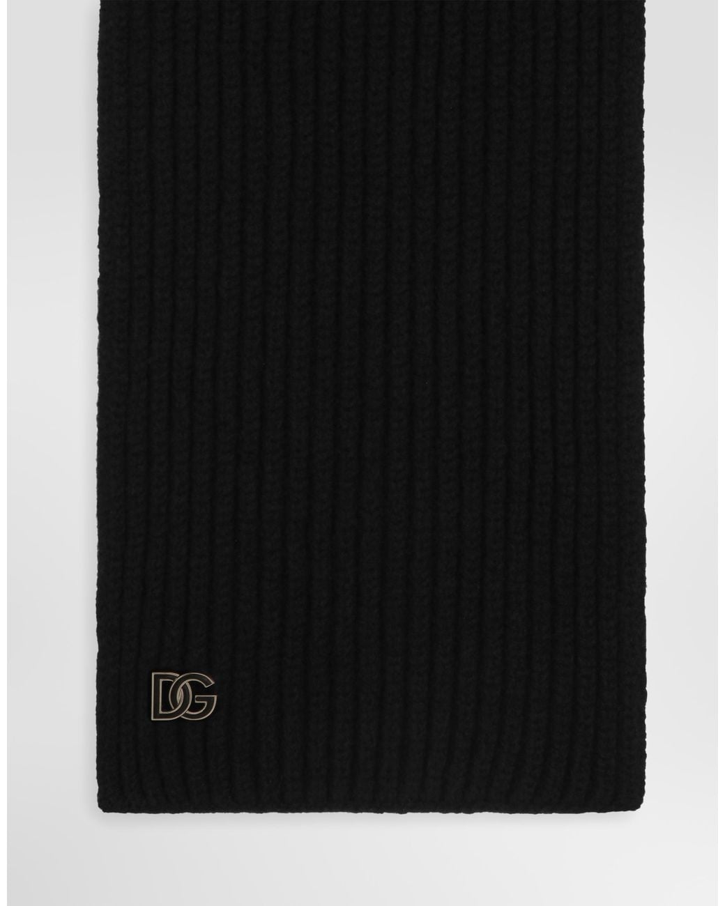 Dolce & Gabbana White English Rib Knit Scarf