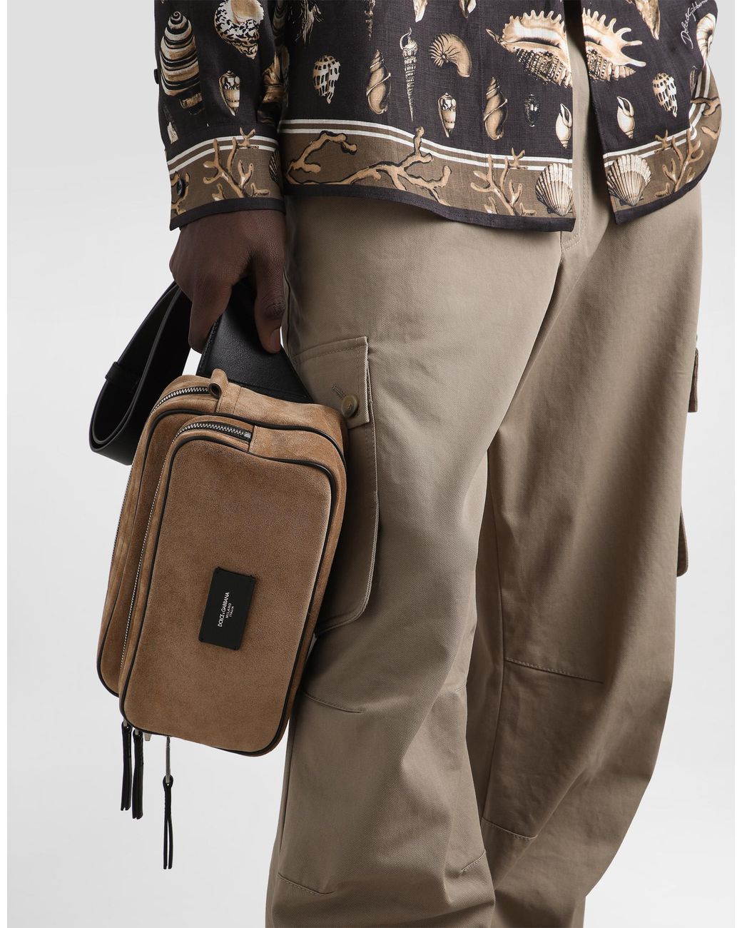 Dolce & Gabbana Leather And Split Calfskin Belt Bag in Multicolor für Herren