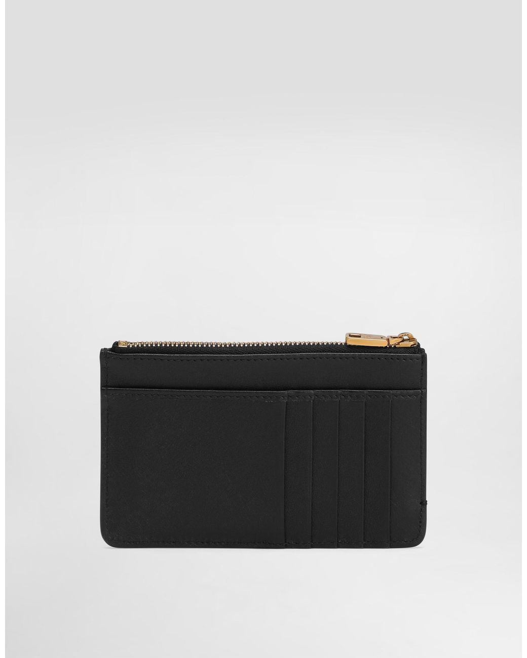 Dolce & Gabbana Black Card Holder With Zip And Tag