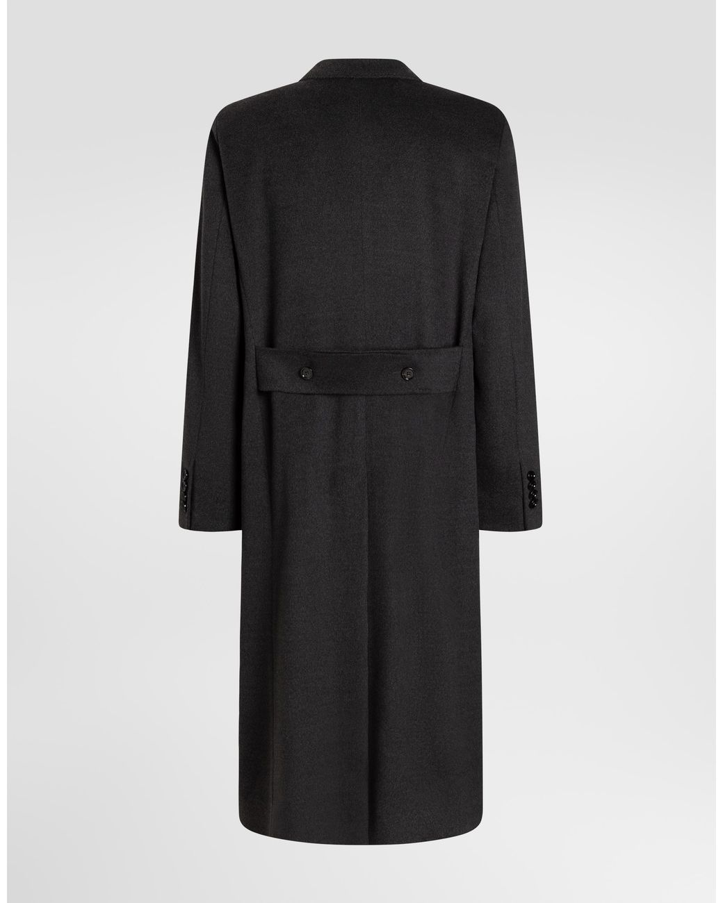 Dolce & Gabbana Black Single-Breasted Wool Coat for men