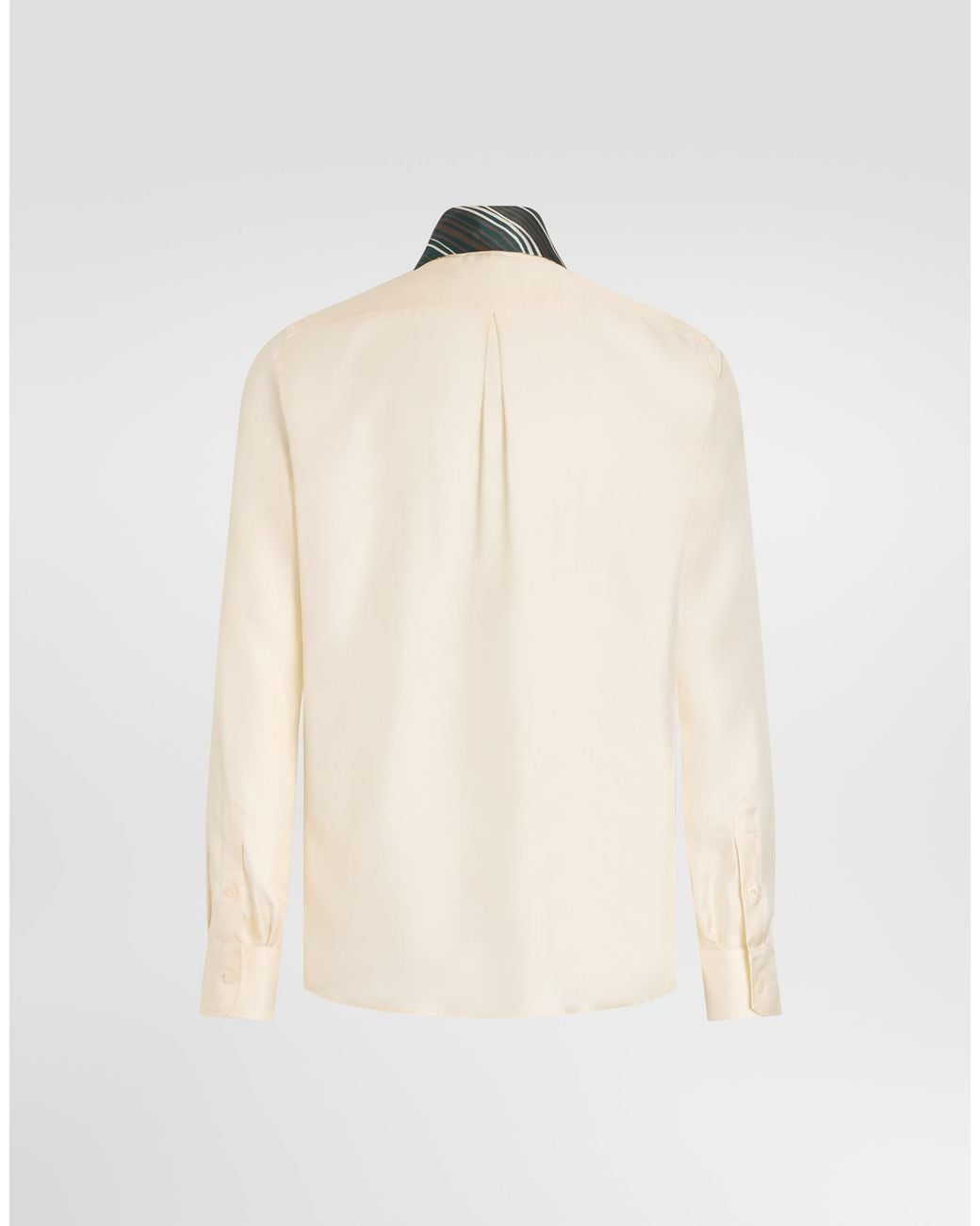Dolce & Gabbana White Silk Twill Shirt for men