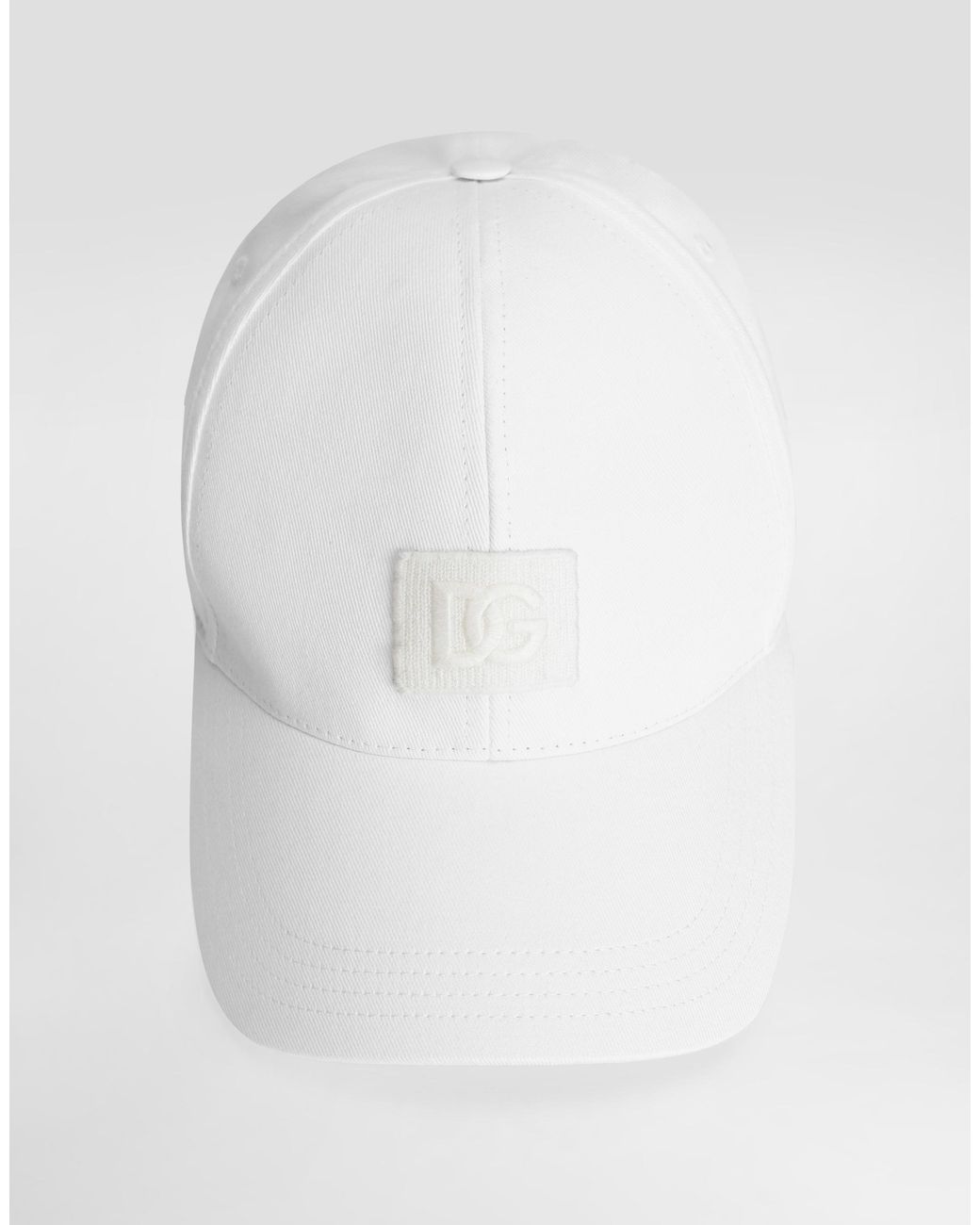 Dolce & Gabbana White Cotton Drill Baseball Hat for men