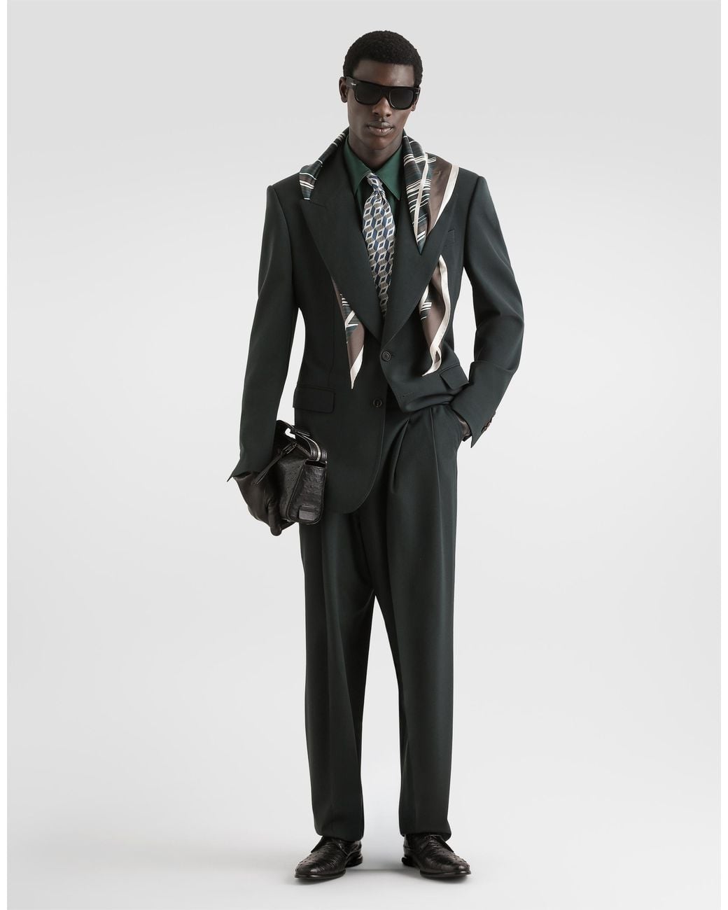 Dolce & Gabbana Green Martini Silk Twill Shirt for men
