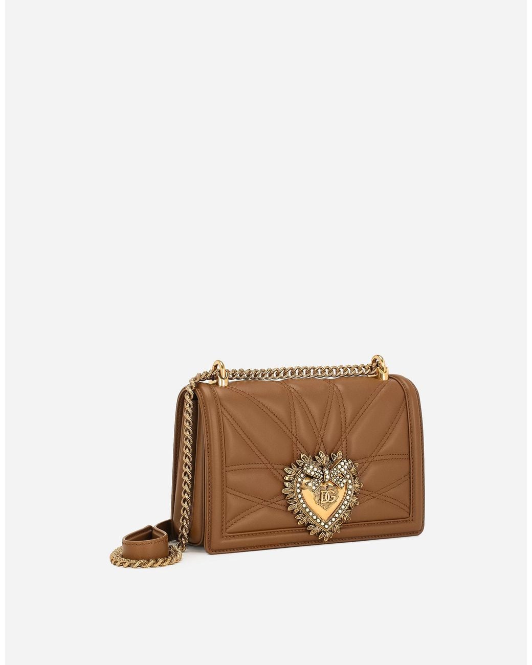 Dolce & Gabbana Brown Medium Devotion Shoulder Bag