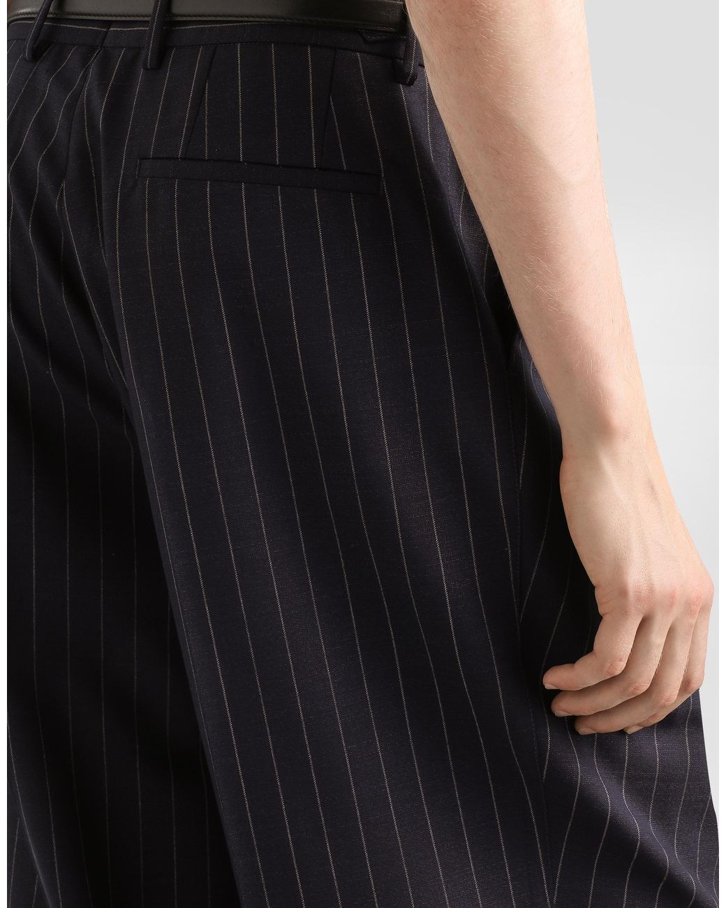 Dolce & Gabbana Pinstripe Virgin Wool Trousers in Blue für Herren