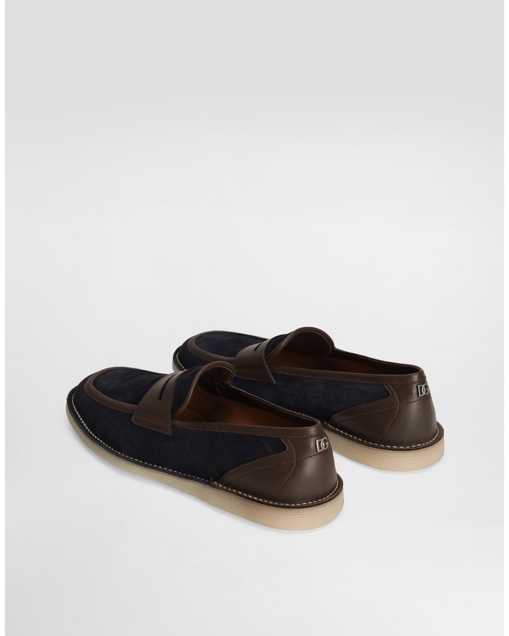 メンズ Dolce & Gabbana Split Calfskin Slipper White