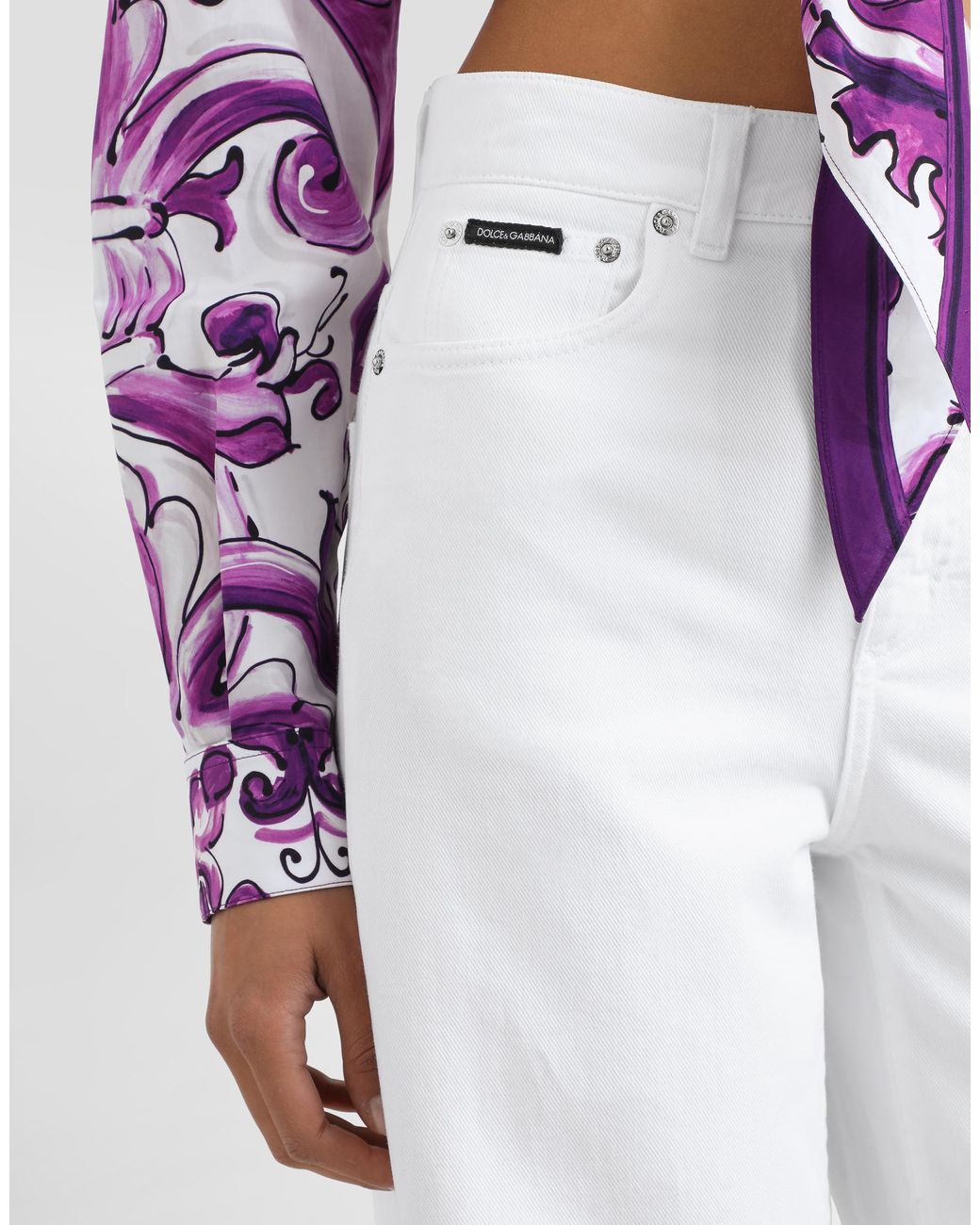 Dolce & Gabbana White 5-Pocket Denim Trousers
