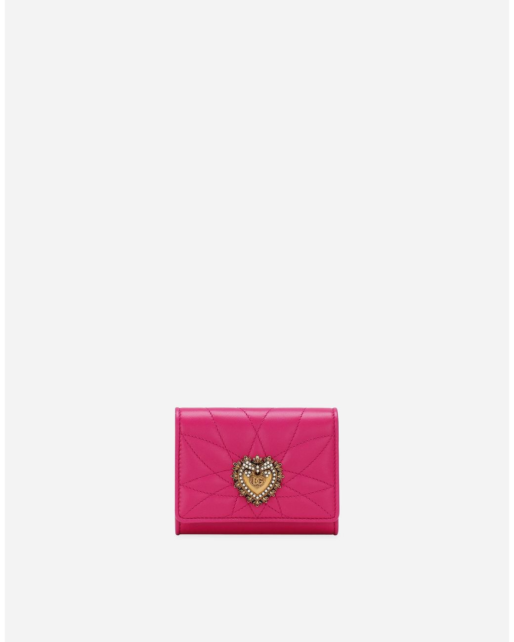Dolce & Gabbana Pink Small Devotion Leather Wallet