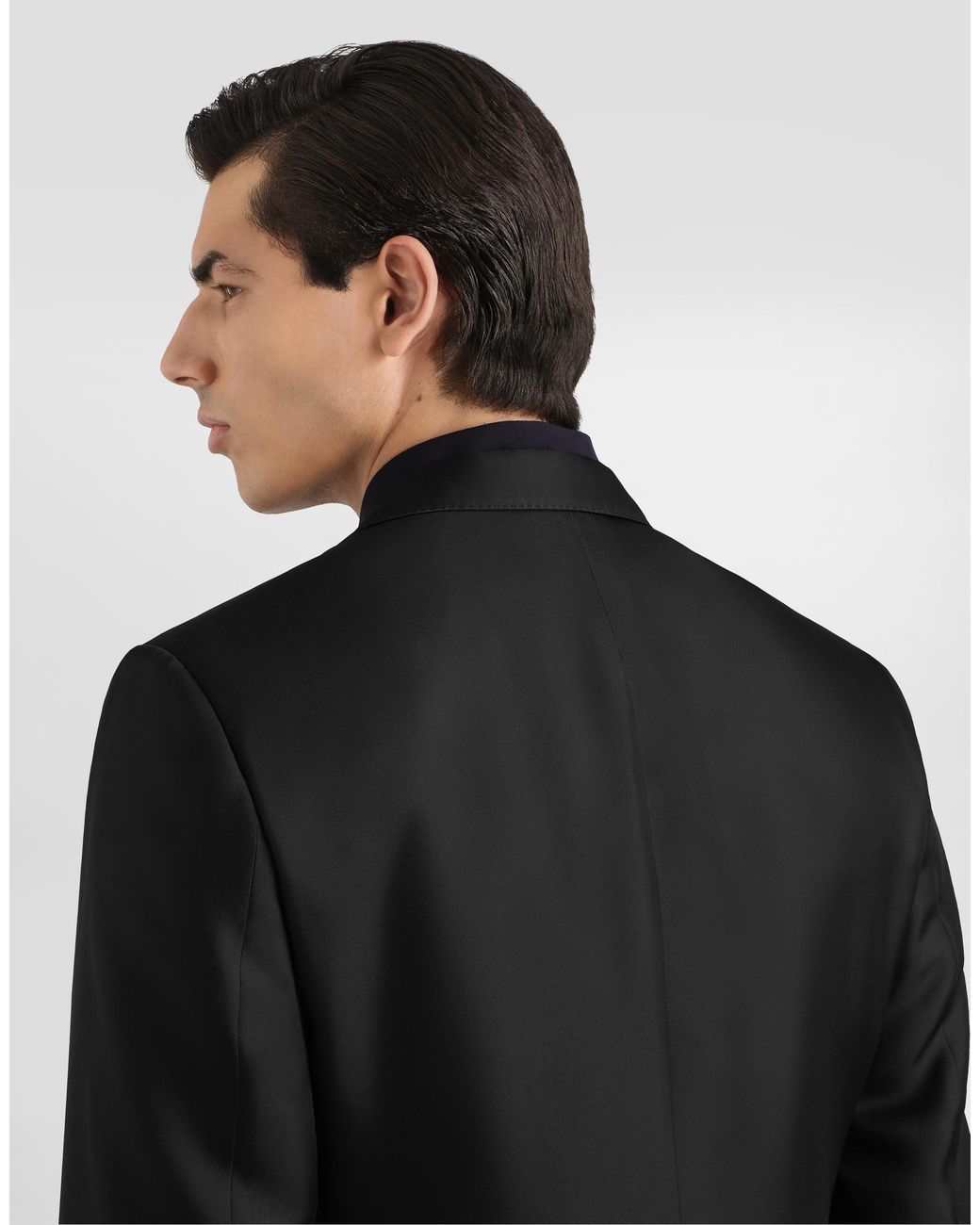 Dolce & Gabbana Black Sicilia Light Single-Breasted Silk Twill Jacket for men