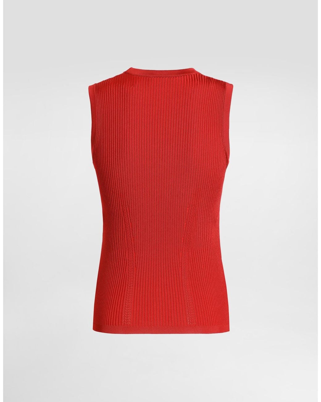 Dolce & Gabbana Red Knit Tank Top